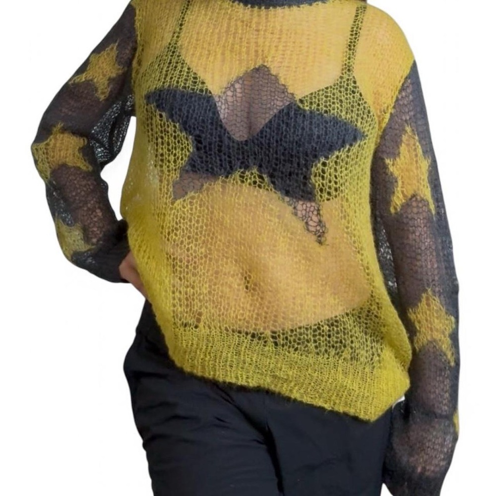 Marc Jacobs Yellow and Black Cowl Neck Sweater